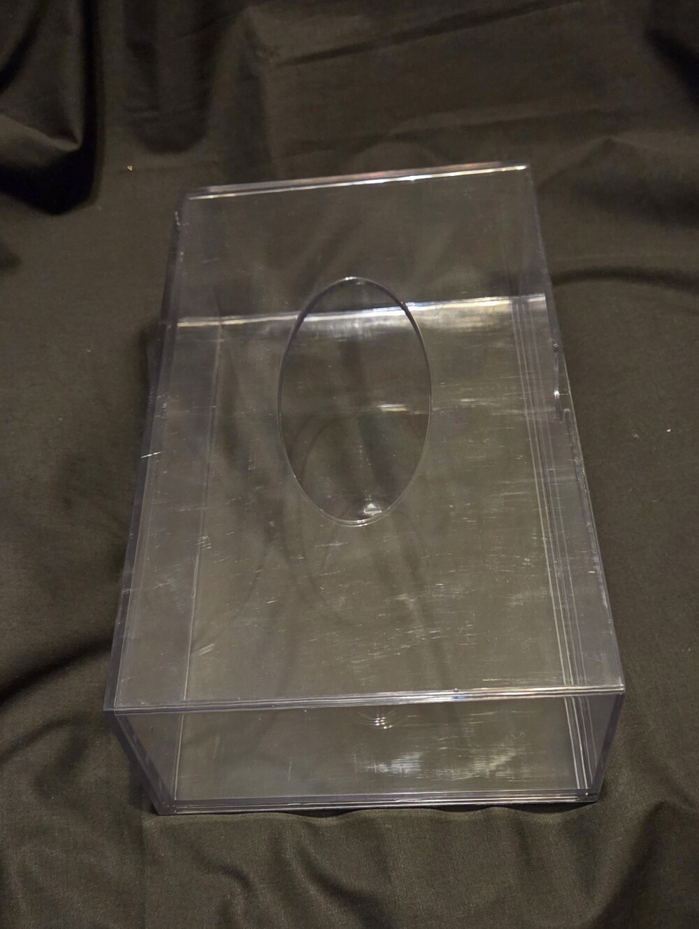 Acrylic Oblong Tissue Glove Box w Pull Out Drawer 9.75x5.5x2.5"